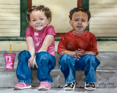 Kids on porch
