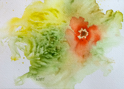 Orange Flower with Fern