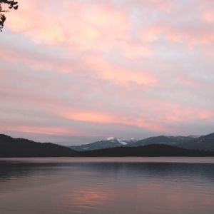 Pink Priest Lake Sunset
