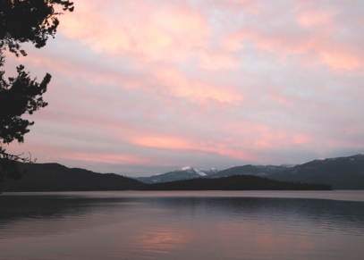 Pink Priest Lake Sunset